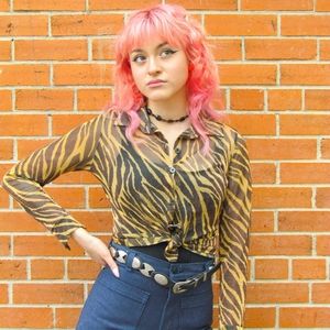 Vintage 70's eye of the Tiger Disco Top